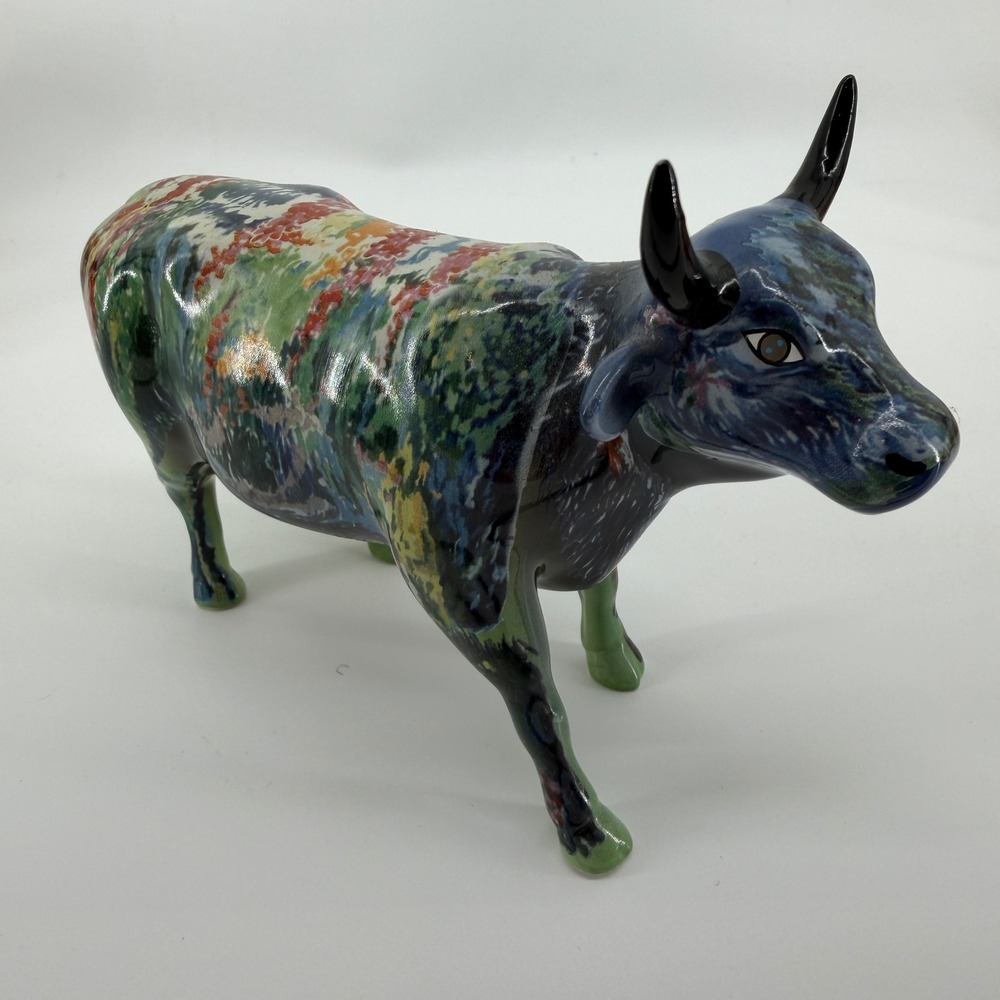 CowParade Moonet 9168 Westland Giftware Impressionist Art Cow Figurine 2000 VTG